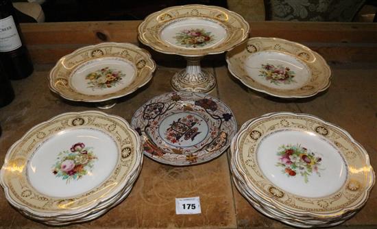 11 piece part Davenport dessert service and Spode